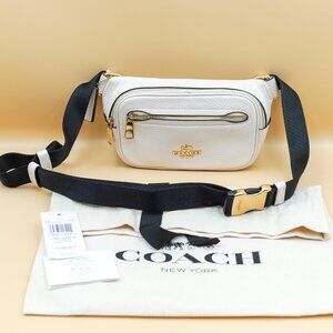 LIKE NEW! Coach Elias Mini Belt Bag  Chalk White / Black